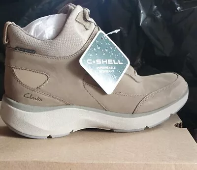 £54.99 • Buy Clark’s Wave2.0 Mid Ladies Walking Sage Combi Leather Boots Uk Size 7 D EU 41.