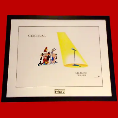 Mel Blanc Speechless Lithograph Rare Signed Noel Blanc 34.5 X 28.5 Looney Tunes • $295