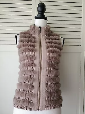 Etcetera Stretchy Rabbit Fur And Polyester Zip Close  Vest Sz S Small • $39.99