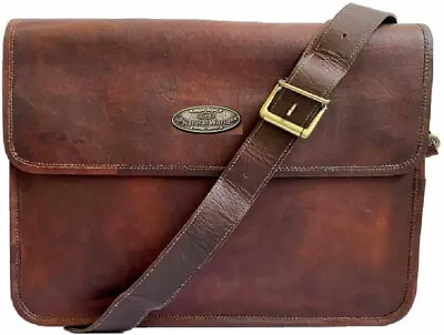 Vintage Large Capacity Laptop Shoulder Messenger Bag Satchel 18  Leather Men's • $68.62