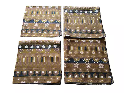 Four Vintage Vera Neumann Napkins Brown Black White Floral • $10