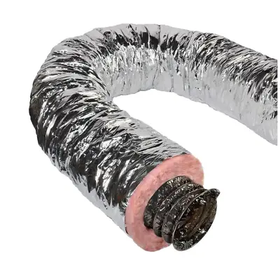 $78 • Buy 8 In. X 25 Ft. Insulated Flexible Duct R6 Silver Jacket