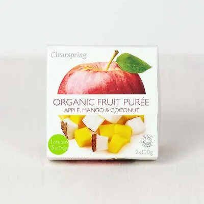 Clearspring Organic Fruit Puree Apple/ Mango/ Coconut (2x100g)-2 Pack • £7.40