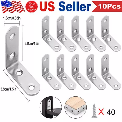 1.5  Inch Heavy Duty L Shape Corner Brace Angle Repair Bracket W/Screws Bulk LOT • $8.65