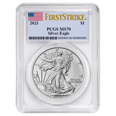 2023 $1 American Silver Eagle PCGS MS70 FS Flag Label • $56.91