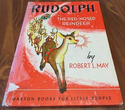 Vintage 1939 RUDOLPH THE RED-NOSED REINDEER Book Maxton Robert L. May Hardback • $19.95