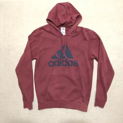 Adidas Men's Favorite Logo Hoodie Sweatshirt Size Medium Red Maroon Style GJ6599 • $22.88
