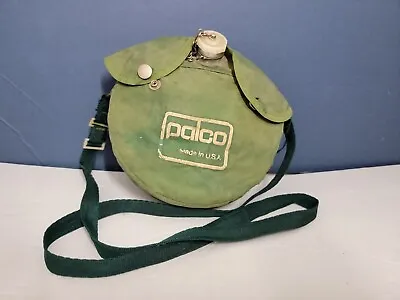 Vintage PALCO Aluminum 8  Canteen With Green Nylon Cover And Strap/flask  • $12.59