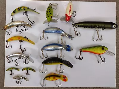 Heddon Arbogas Vintage Fishing Lures Zara Spook Flatfish Gitterbug Tadpolly • $69.99