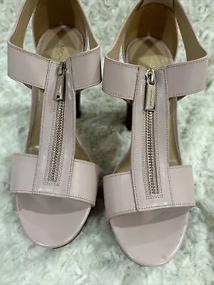 Michael Kors Berkley Mid Leather Pink Sandals Size 8M • $23