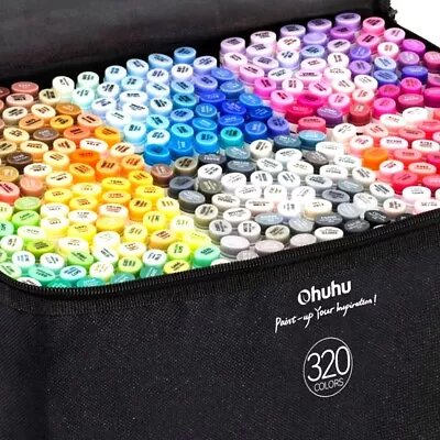 Ohuhu Illustration Marker 320 Color Marker Pen All Color Set Blender Pen In Case • $435.04