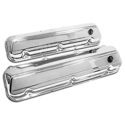 For 1968-1997 Ford Big Block 429 460 Baffled Steel Valve Covers Chrome • $44.03