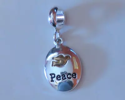 NEW DaVinci Beads & Charms Interchangeable Jewelry - 2 Tone Peace DB98-4 • $8