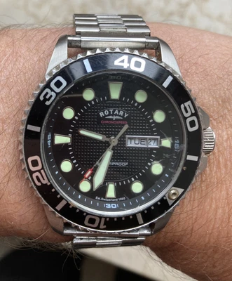 £59 • Buy Men's ROTARY Chronospeed Divers Watch Type Day/Date Quartz Wristwatch