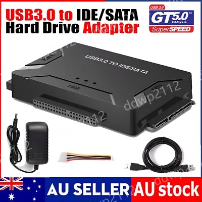 USB 3.0 To IDE SATA 2.5 /3.5  Hard Drive External Adapter Converter Cable Kit AU • $28.85