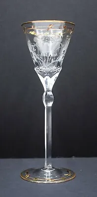Moser Paula Art Nouveau Cut Glass Tall Wine Goblet • $265