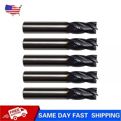 5 PCS 1/2  4 FLUTE CARBIDE END MILL - TiALN COATED • $104.99