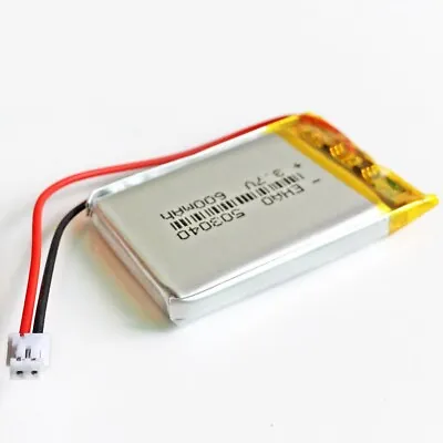 3.7V 600mAh Lipo Polymer Battery JST ZH 1.5mm 2Pin For DVD GPS Bluetooth 503040 • £8.49