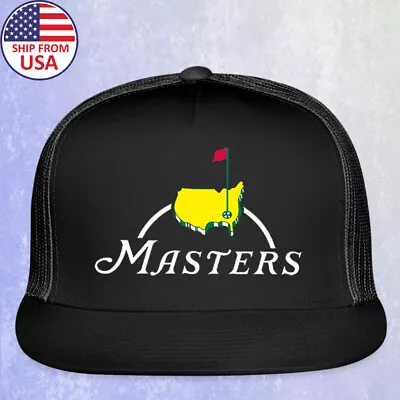 Masters Tournament Logo Black Trucker Hat Cap Adult Size • $20.69