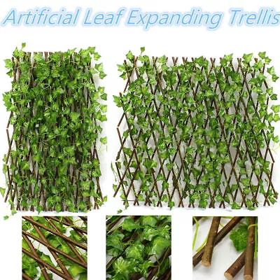 Artificial Hedge Ivy Leaf Garden Fence Screening Expanding Trellis Leaves Plant • £9.69