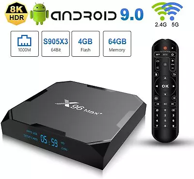 X96 Max+ Android 9.0  Smart TV Box  Quad Core 4GB / 64GB • $65.49