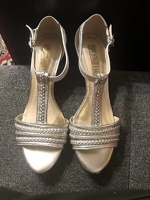 Silver Leather Ellen Tracy High Heel Shoes Size 7.5 • $20