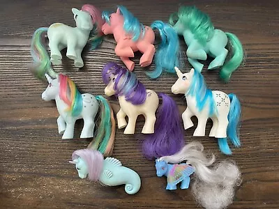 My Little Pony G1 Vintage Lot Of 8 Poor/Fair Ponies: Glow Seawinkle Sunlight + • $24