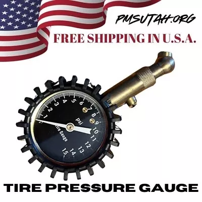 Low Pressure Air Tire Gauge UTV ATV SXS 1-15 PSI Round Protective Rubber Guard • $18.95