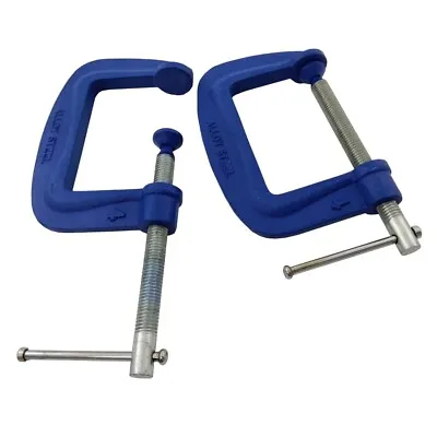 2Pc G Clamp Set 4  (100mm) Heavy Duty Screw G-Clamps For Wood & Metal Work • £10.95