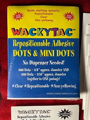 WackyTac Repositionable Adhesive Dots & Mini Dots With Wacky Widget Spatula • $8.95