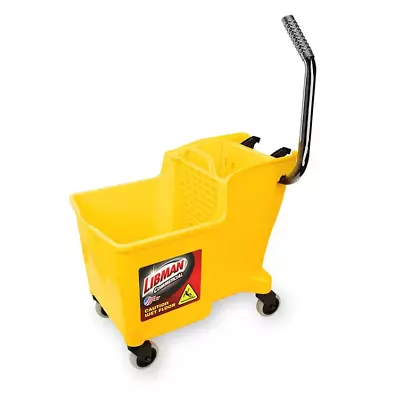 32 Quart Yellow Libman Mop Bucket With Integrated Wringer • $168
