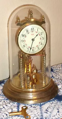 Nice Antique Kieninger & Obergfell Brass 400 Day Kundo Anniversary Dome Clock! • $48.99