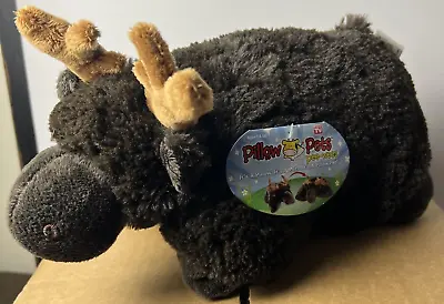 Pillow Pets Pee-Wees Chocolate Moose 11  Brown Stuffed Animal Plush Brand New • $15.96