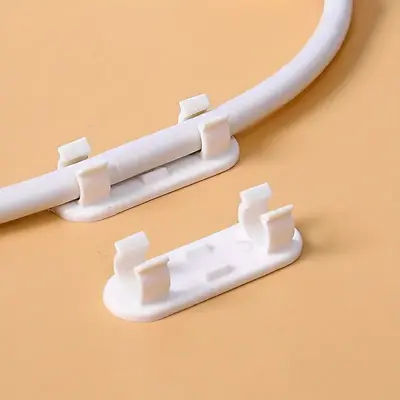 10pcs Adjustable Cable Management Clips Adhesive Cable Organisers - White - UK • £3.99