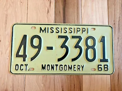 1968 Mississippi Montgomery County License Plate • $24.99