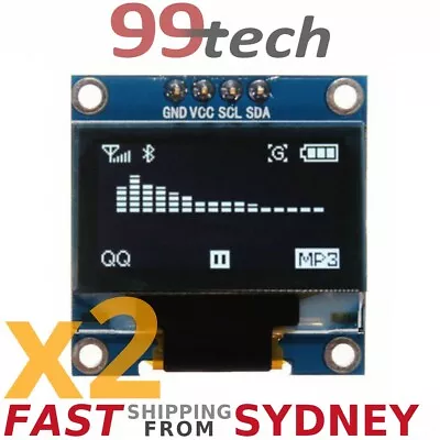 $15.90 • Buy 2x OLED Display 0.96  128x64, White, I2C IIC, SSD1306, Arduino Raspb Pi, SY