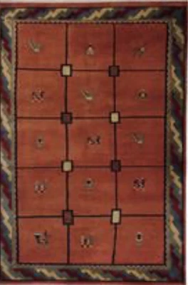 $895 • Buy Stunning Tribal Oriental Rug New Gabbeh Rust Hand /knotted Motifs New 4 X 6