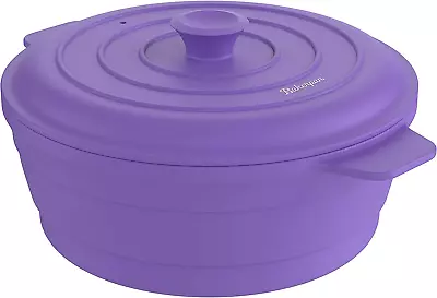 Silicone Microwave Steamer For Vegetables Air Fryer Pot With Lid Collapsible S • $33.74