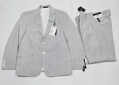 Ralph Lauren Mens 42S Jacket 36x32 Pants Classic Fit Seersucker 2 Pc Suit Blue • $124.99