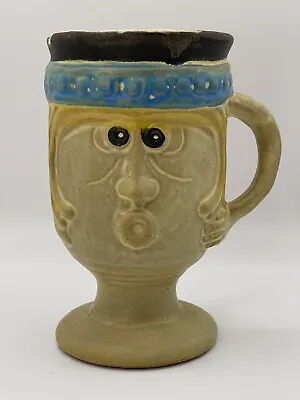 B Welsh Pacific Stoneware Inc Pottery Queen Mug Vintage Folk Art MCM • $19.99