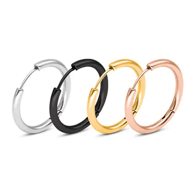 Men Women Stainless Steel Small Huggie Earrings Cartilage Lip Piercing Nose Hoop • $4.49