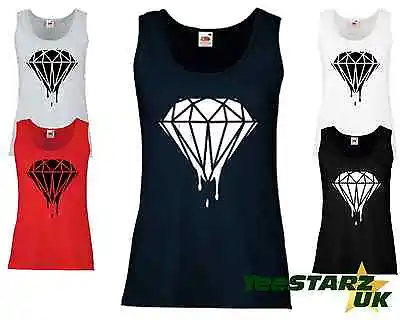 Dripping Blood Diamond Womens Vest Dope Swag Hipstar Ymcmb Fitted Yolo Sexy • £11.99