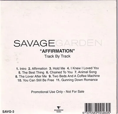 $20 • Buy Savage Garden Rare Radio Promotion Interview CD Affirmation Darren Hayes