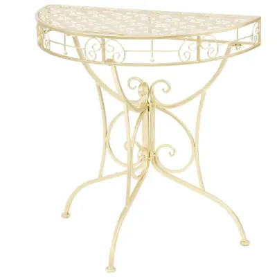 NNEVL Side Table Vintage Style Half Round Metal 72x36x74 Cm Gold • $169.62