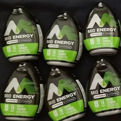 6 Mio ENERGY CAFFEINE B VITAMINS Green Thunder Squeeze Water Liquid Enhancer Mix • $20.95