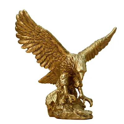 Resin Golden Eagle Statue Art Animal Model Collection Ornament Home Decoratio DS • £10.45