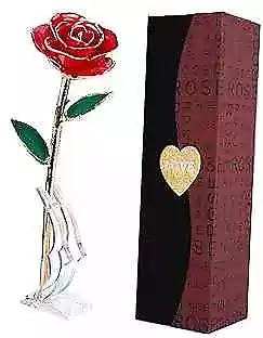  Gold Dipped Rose24K Gold Rose With Transparent StandReal Long Stem Red • $44.04