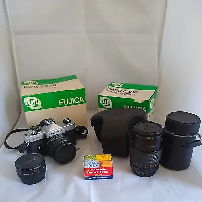 £22.90 • Buy Fujica STX-1 35mm Film Camera Body Vintage SLR - W/Hard Case And Lenses Bundle