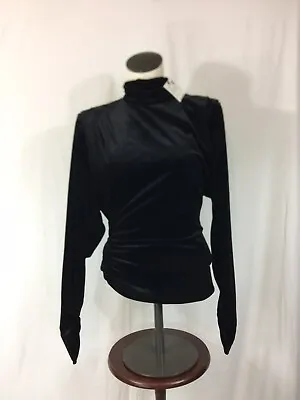 $19.49 • Buy ZARA Women’s Ruched Black Velvet Turtleneck Zip Up Size S