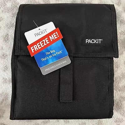 $17.99 • Buy PackIt Freezable Lunch Bag With Zip Closure, Black